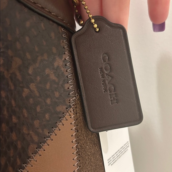 Coach (NWT) Shoulder Bag 39 with Snakeskin Patchwork - Picture 6 of 17